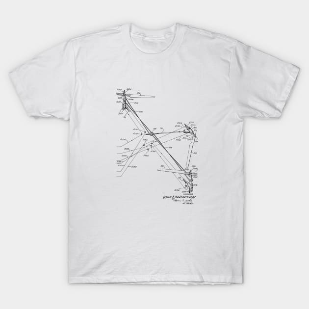 Helicopter Vintage Patent Hand Drawing T-Shirt by TheYoungDesigns